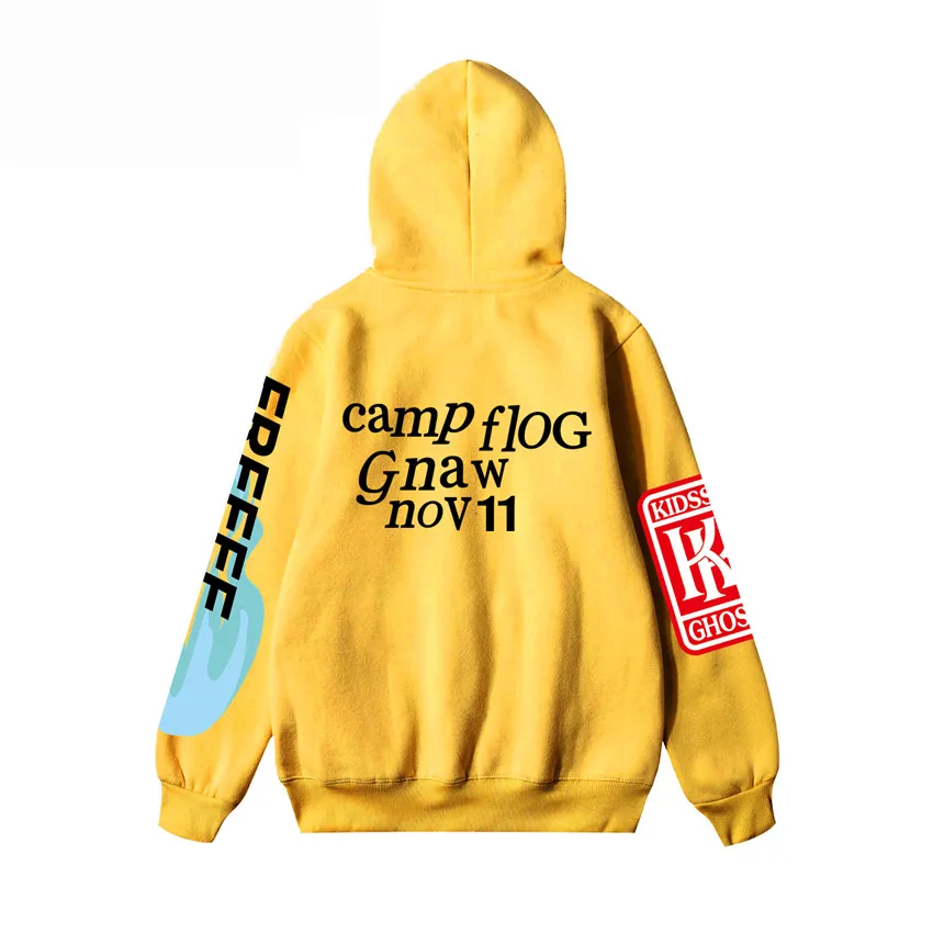 19ss Kanye West/Детские толстовки с капюшоном с изображением призрака для женщин и мужчин; толстовки в стиле хип-хоп; уличная одежда; модная мужская толстовка с капюшоном; пуловер