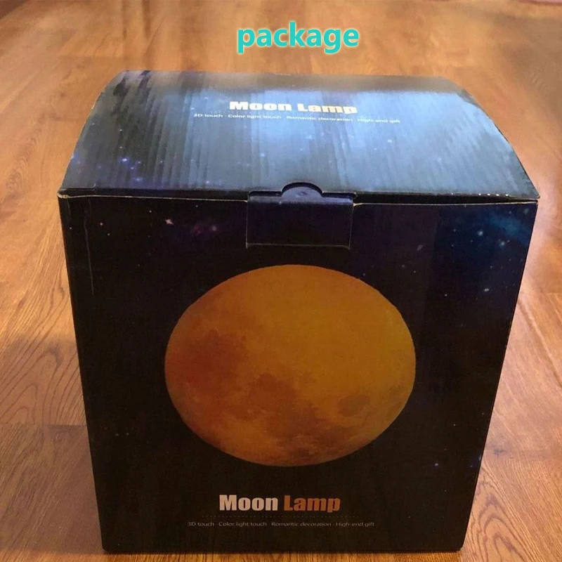 Rambery Moon Lamp 3D Printing Night Light Rechargeable 3 Color Faucet Lights 16 Color Changing Remote Control Lamp LED Moon Sun
