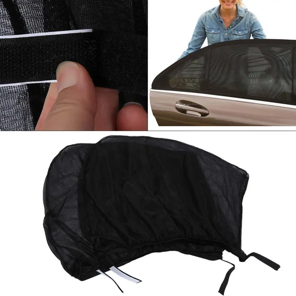 2Pcs/Set Car Window Sun Shade Side Mesh Curtain Foldable Sunshade Visor UV Protection Polyester Fabric Sunsahdes | Мать и ребенок