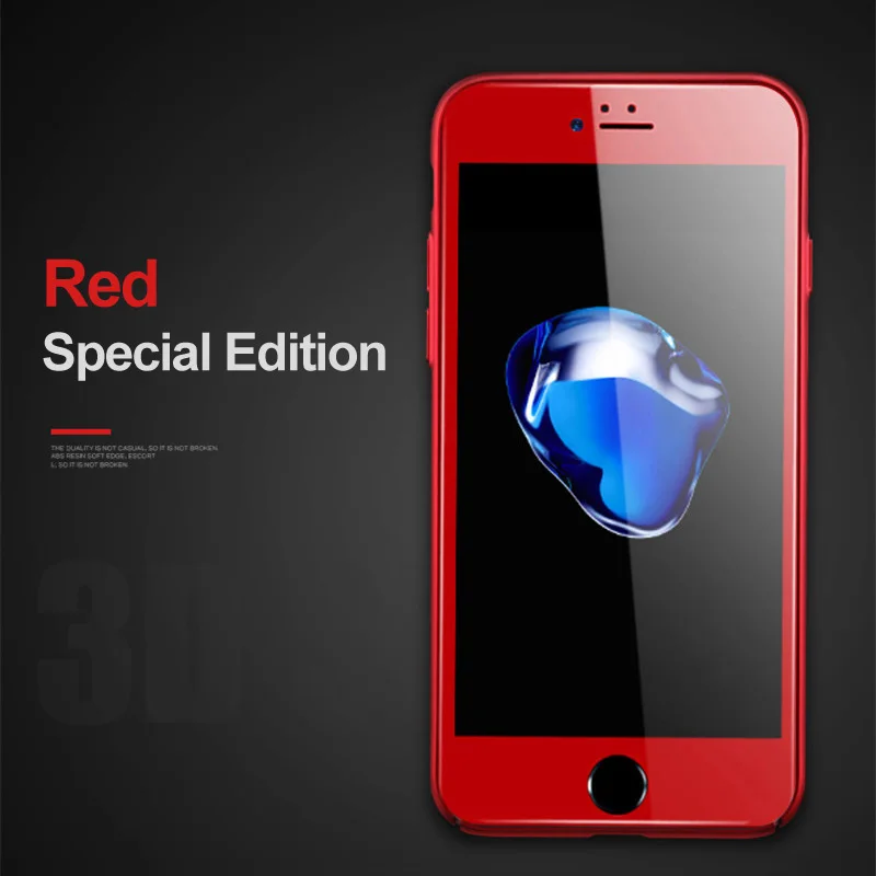 Защитное стекло 3 D для iPhone 7 6 Plus закаленное Apple 3D круглая изогнутая защита экрана