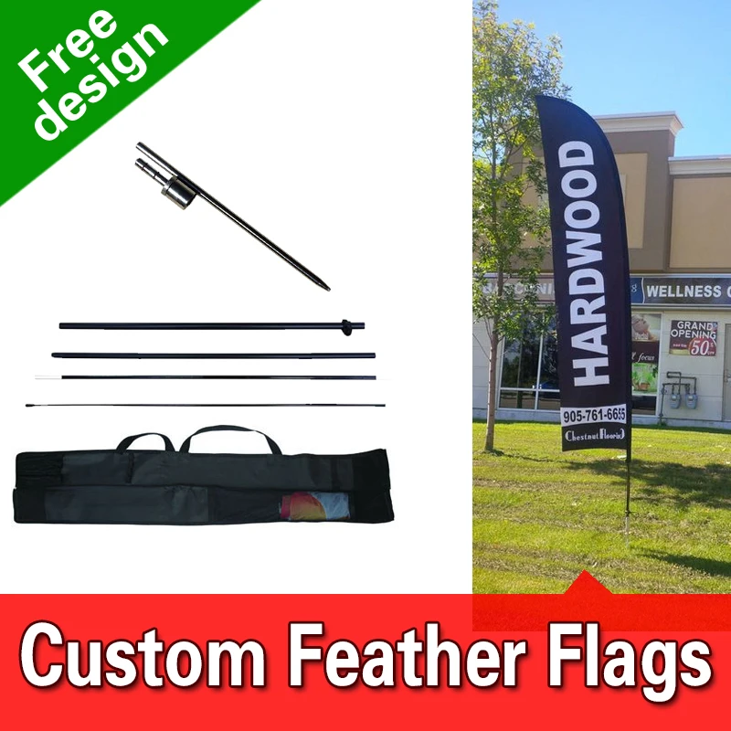 

Free Design Free Shipping Single Sided In-ground Spike Feather Banners Flag Signs Advertising Flutter Flags Feather Flags