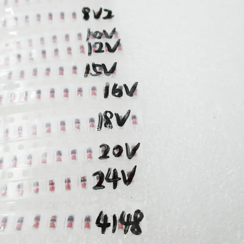 LL34 SMD зенеровские пакет диодов 1/2W 3 V-24 V 15 видов* 20 штук = 300 шт. 1N4148 комплект