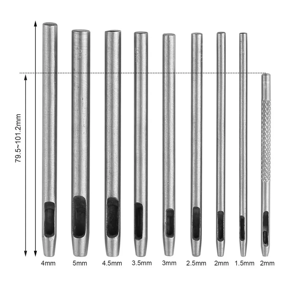 9 шт./компл. металлический кожаный инструмент кожаные дырокол защелкивающаяся