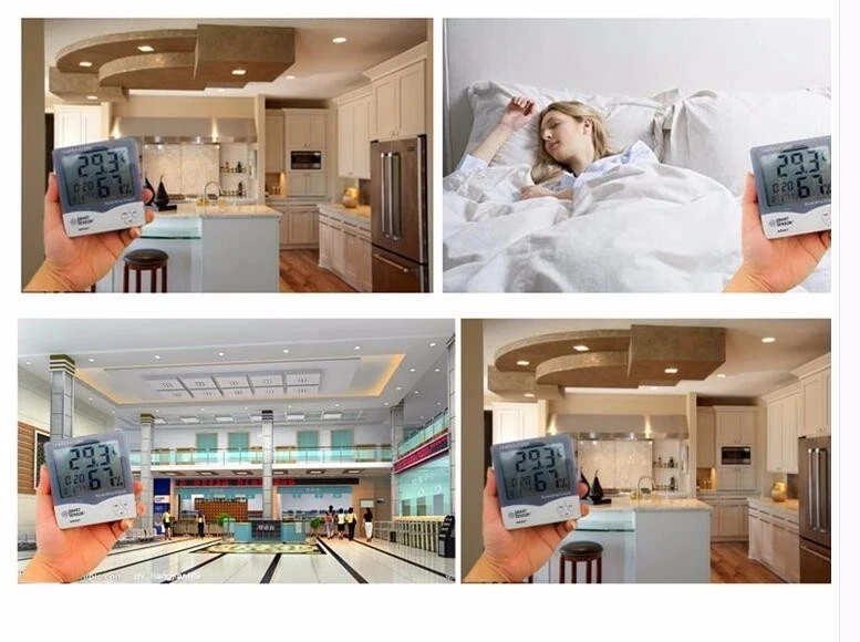 Цифровой измеритель температуры и влажности тестер метеостанция с календарем