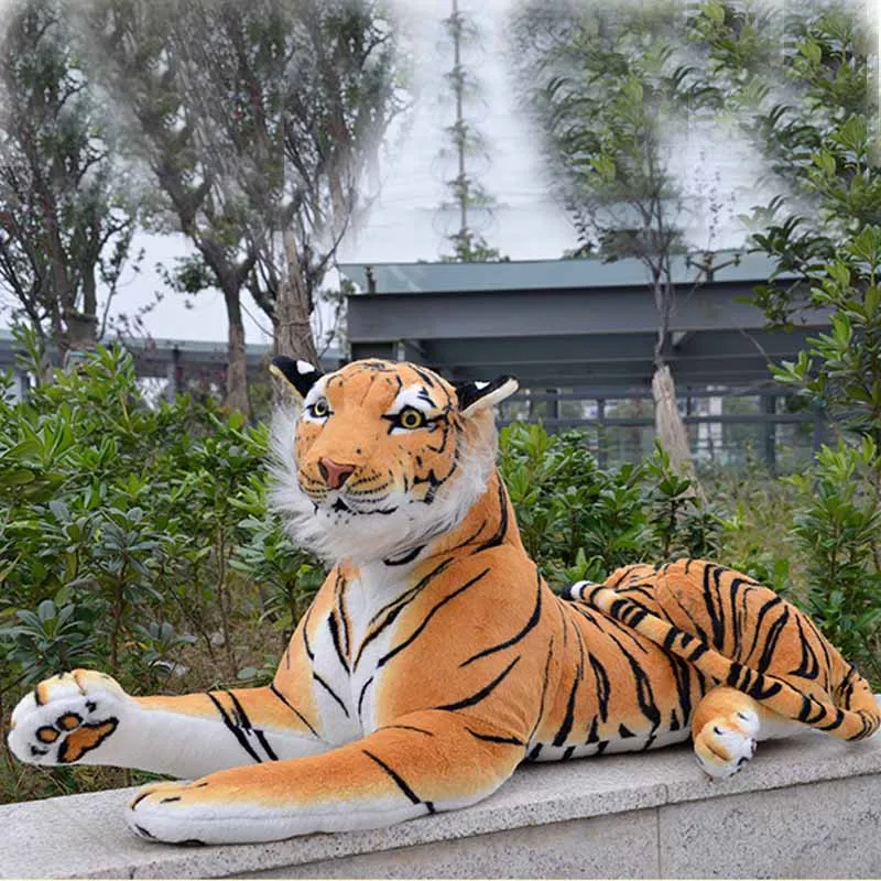 Мягкие плюшевые игрушки имитация животного большой тигр 110 см детские для