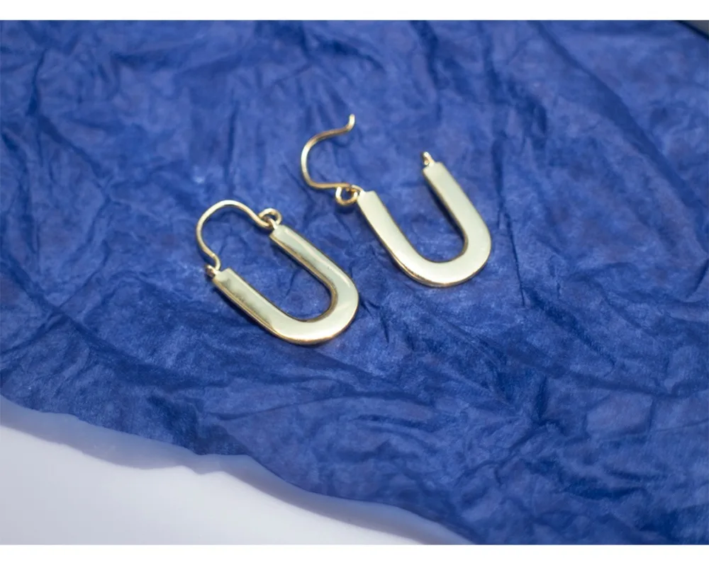 Серьги из серебра 925 пробы, модные, крутые, геометрические, стильные, u-образные, овальные серьги, серьги-капли, тренд, Женские Ювелирные украшения для ушей, темп