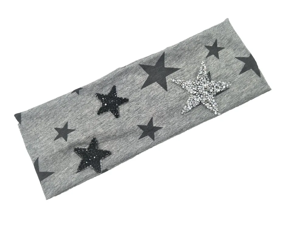P171225 fashion size custom cotton star applique women hair band |