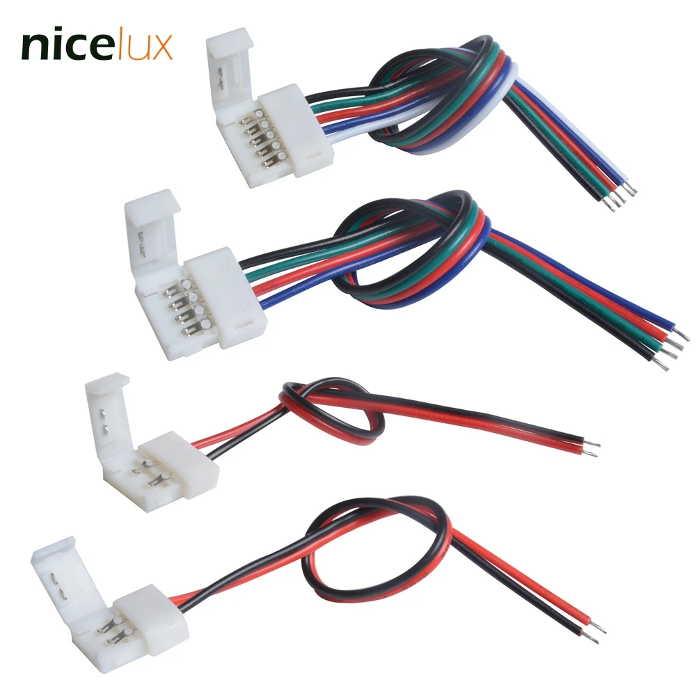 5 шт. 2/4/5 контактный разъем светодиодной ленты для 8 мм 10 12 3528 5050 5630 RGB RGBW IP20 не
