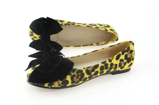 yellow Leopard TIMETANG/сезон весна-лето; женские тонкие туфли с бантом; балетки на плоской подошве с мягкой подошвой; Рабочая женская обувь на плоской подошве - Цвет: yellow Leopard