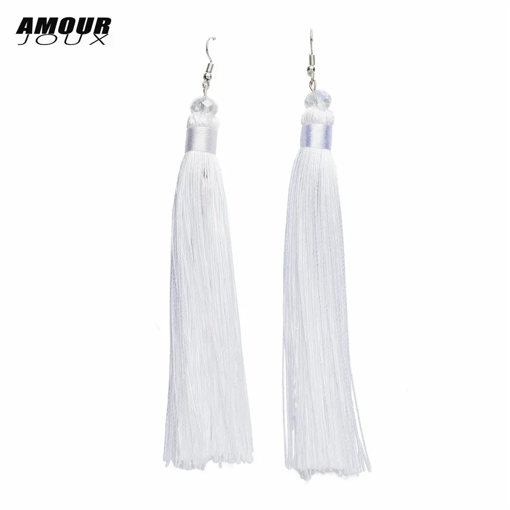 AMOURJOUX Ethnic 13.5cm Very Long Tassels Vintage Dangling Earrings For Women Female Drop Earring | Украшения и аксессуары