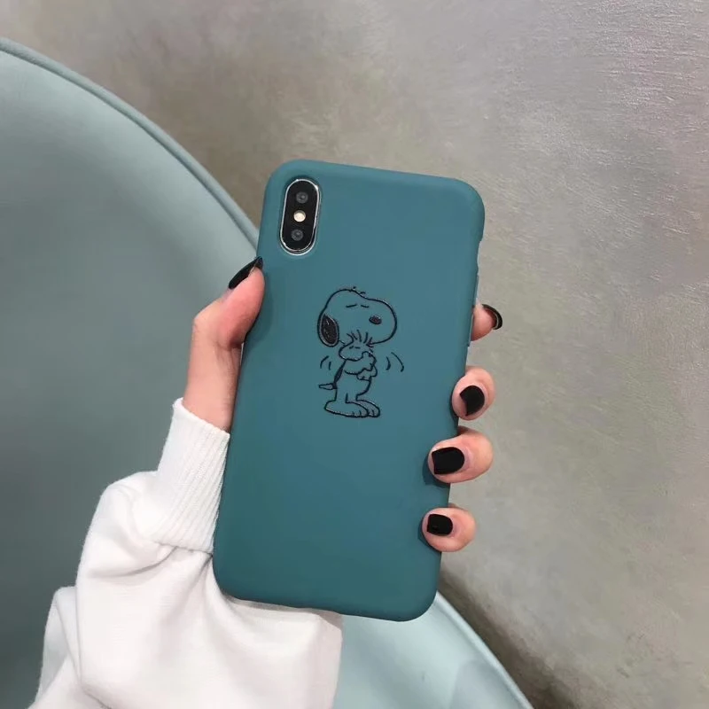 iPhone 6 6s 6Plus Phone Case for 7 8 Plus X XR XS Max Cute Cartoon Snoopy Soft TPU Drop Protection |