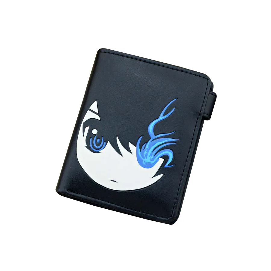 Короткий кожаный кошелек из аниме черная стрельба по рок украшающий черный kuking