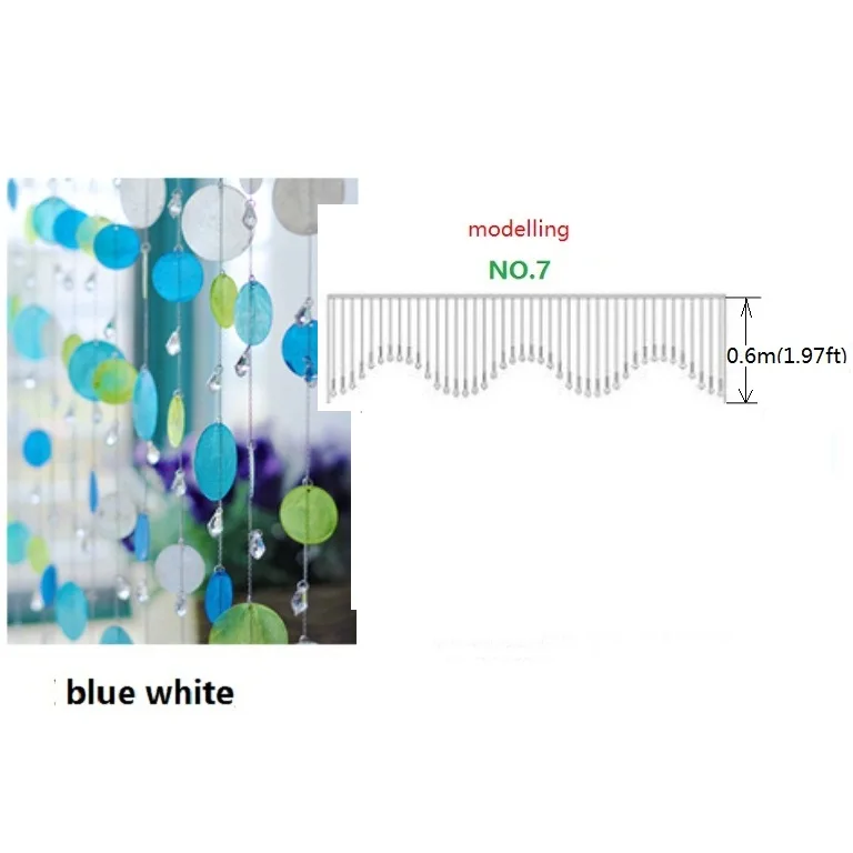 42pcs blue white № 7 готовая занавеска 42 шт./лот, цветная оболочка, Хрустальная бусина, занавеска для двери, занавеска для крыльца, перегородка, Рождественское украшение 02 - Цвет: 42pcs blue white