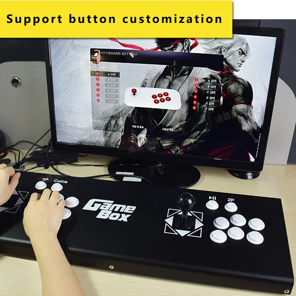2260в1 16G аркадная игровая консоль Rocker 1080P 3D полный домашний игровой джойстик для двух игроков поддержка tf-карты для ПК/ноутбука/телевизора/PS4