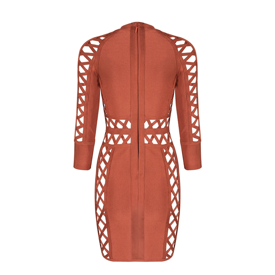 CIEMIILI 2018 Лето Для женщин Бандажное платье три четверти выдалбливают длиной выше