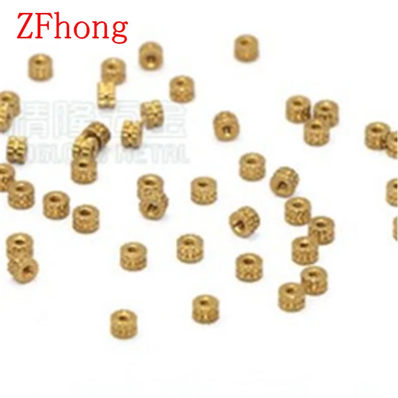100 шт M1 1 мм гайка с кольцевой вставкой из латуни/накатанная гайка/круглая для