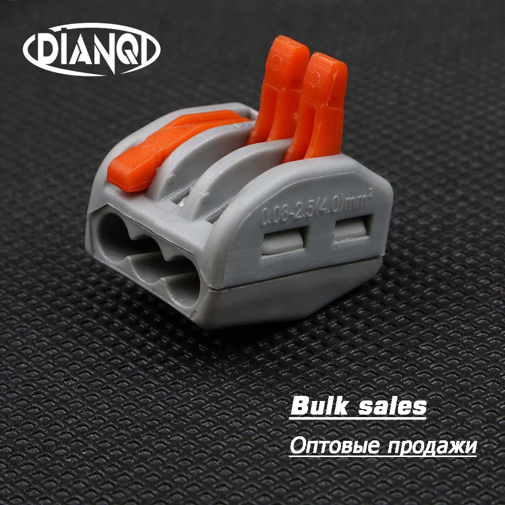 

10pcs/lot PCT-213 PCT213 222-413 Universal Compact Wire Wiring Connector 3 pin Conductor Terminal Block Lever AWG 28-12