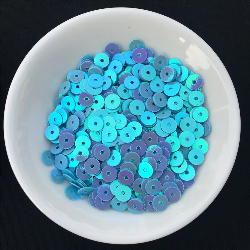 AB Light Blue 1000 шт./лот 5 мм ПВХ Плоская Круглая свободная тесьма с пайетками для шитья Ремесло для свадебного украшения, женская одежда аксессуар для вышивки - Цвет: AB Light Blue