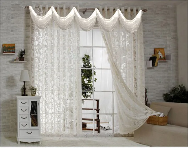 

curtains curtain for living room Modern voile kitchen curtains with beads Luxury tulle panel window curtain valance 4 colors