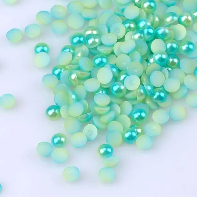 1000 шт. зеленые полукруглые бусины из АБС пластика имитация жемчуга плоской