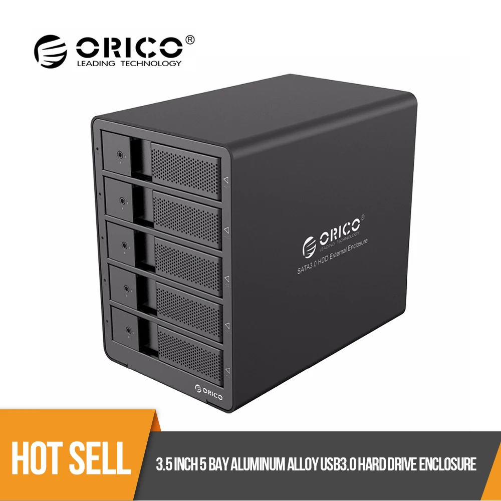 Корпус для жесткого диска ORICO 5 bay 3 дюйма SATA USB макс. ТБ с адаптером питания