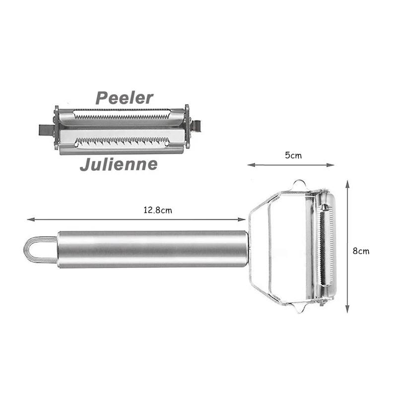 2 in 1 Julienne Vegetable Peeler Ultra Sharp Stainless Steel Slicer Cucumber Carrot Potato Cutter KC1044 | Дом и сад