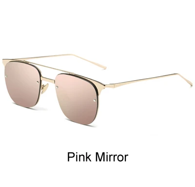 Pink Mirror Два Oclock модные квадратные солнцезащитные очки для женщин Брендовая Дизайнерская обувь Прозрачный Красный Солнцезащитные очки UV400 Flat Top очки Óculos de sol X863 - Цвет линз: Pink Mirror