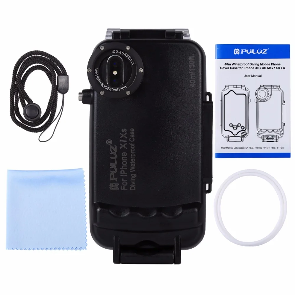 PULUZ для iPhone X XS 40 м/130 футов водонепроницаемый корпус дайвинга чехол серфинга