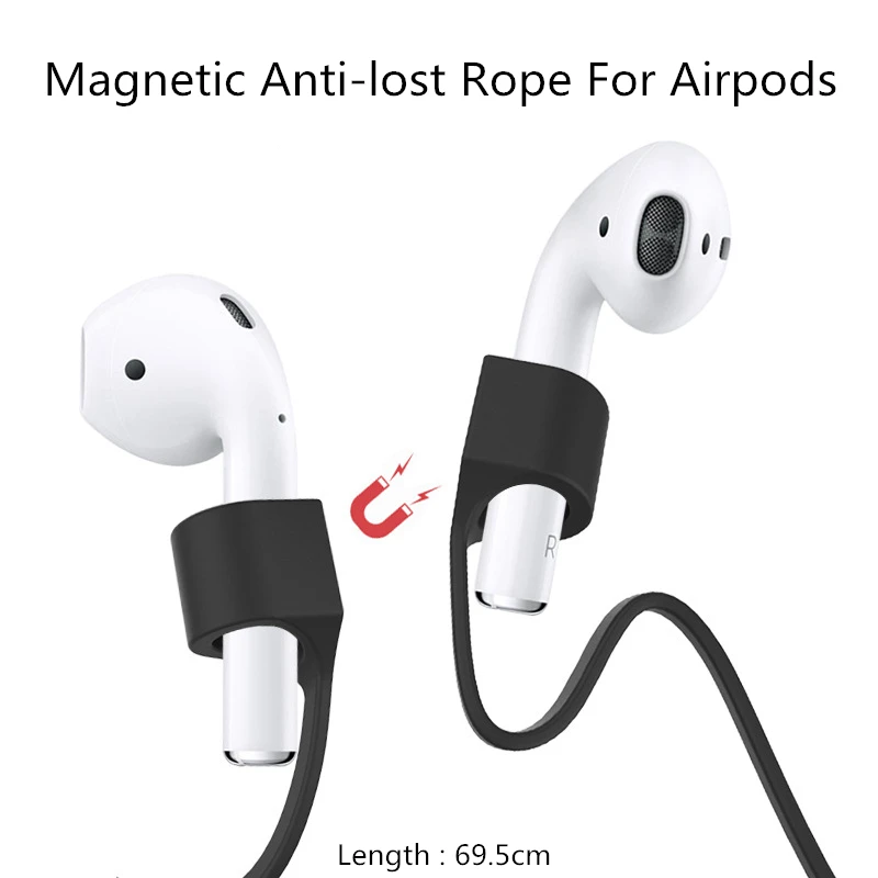 

Магнитный шнур против потери для Apple Airpods, беспроводные наушники Bluetooth, магнитный силиконовый ремешок, ремешок для обмотка кабеля