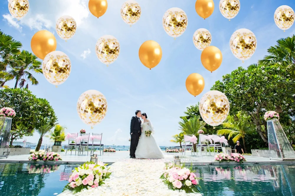 5 шт 12 дюймов розовое золото конфетти шары День рождения шар Baby Shower поставки