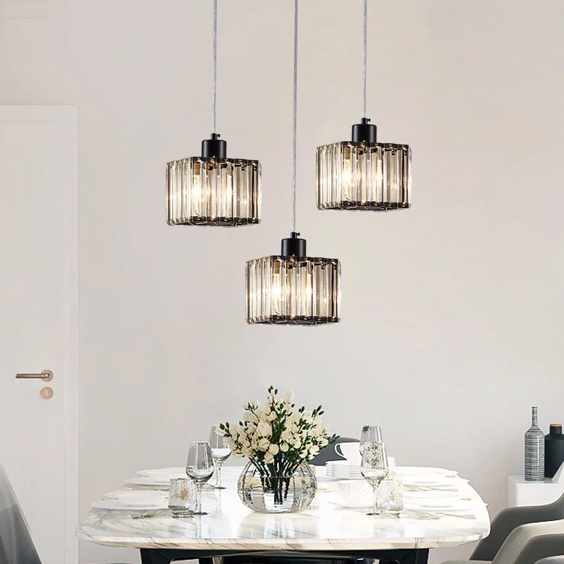 Goedkoop Dx Moderne Led Hanglampen Kristallen Verlichting Armatuur Eetkamer Woonkamer Ijzer Lamp Creatieve Kubus Hanglamp Lampen Moderne