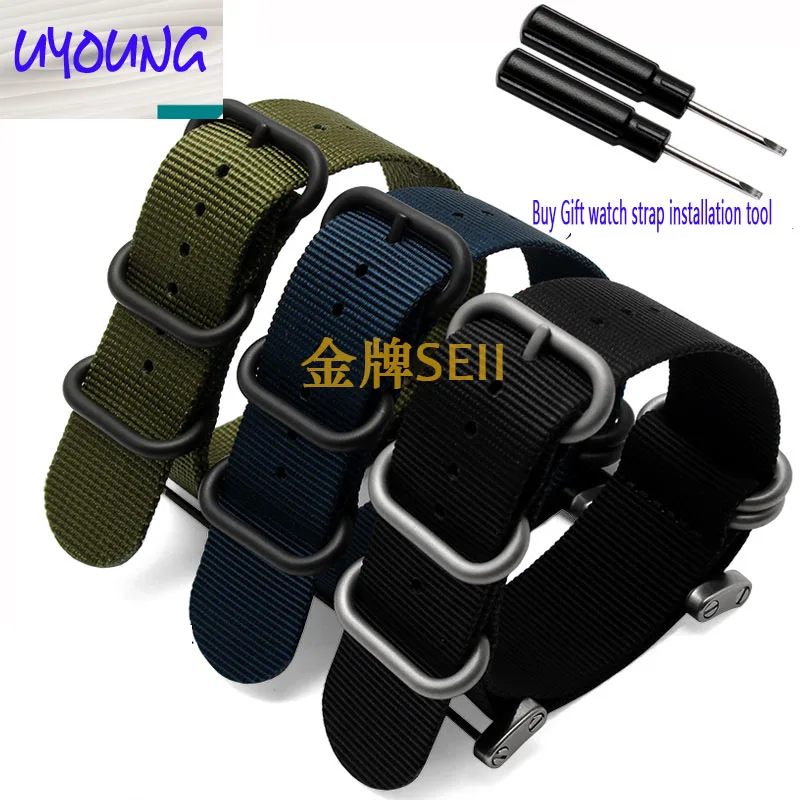 

hot sale fashion nato long Suunto Core Nylon Strap Band Kit w Lugs Adapters 24mm Zulu Watchbands nylon smart bracelet for men