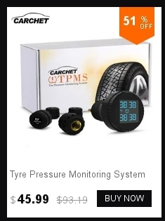 CARCHET беспроводной TPMS система контроля давления в шинах 4 внешних датчика встроенный литиевый аккумулятор прикуриватель источник питания