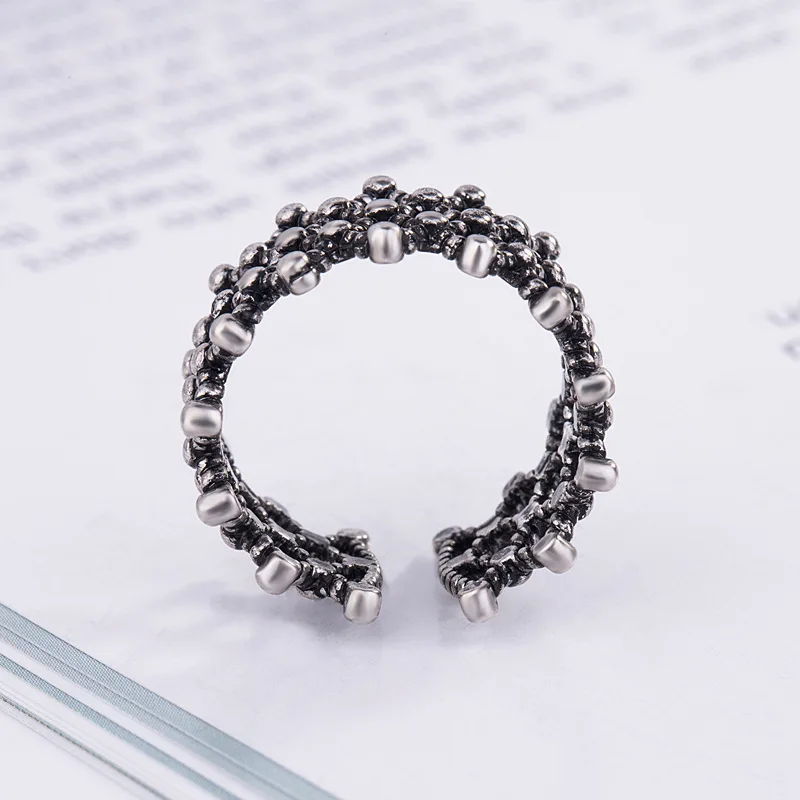 2019 Bijoux серебряный цвет большие полые кольца для женщин подарок дам регулируемый
