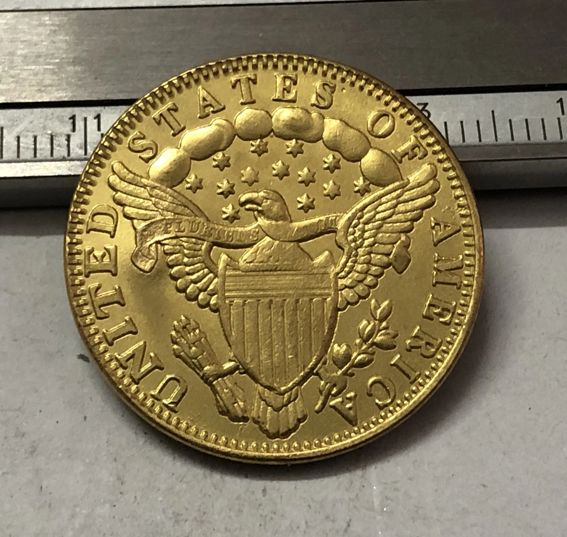 1807 США тюрбан HEAD $5 24K позолоченный доллар точная копия (Орел и щит на обратной