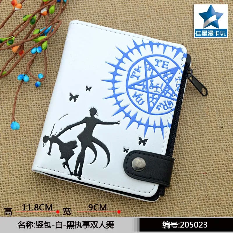 Black Butler Косплей Аниме Мой сосед Тоторо кожаный бумажник кнопка дизайн короткий кошелек больше держателей карт сумка для денег - Цвет: Black Butler