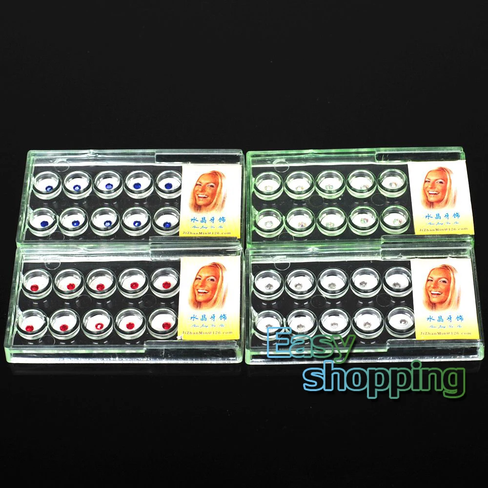 40 шт./4 коробок стоматологический Кристальные зубные украшения зубы ювелирные