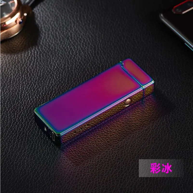 1 Новинка, двойная дуговая зажигалка, ветрозащитная, Электронная, USB, подзарядка, зажигалка для сигарет, курения, сигар, электрическая зажигалка - Цвет: 1