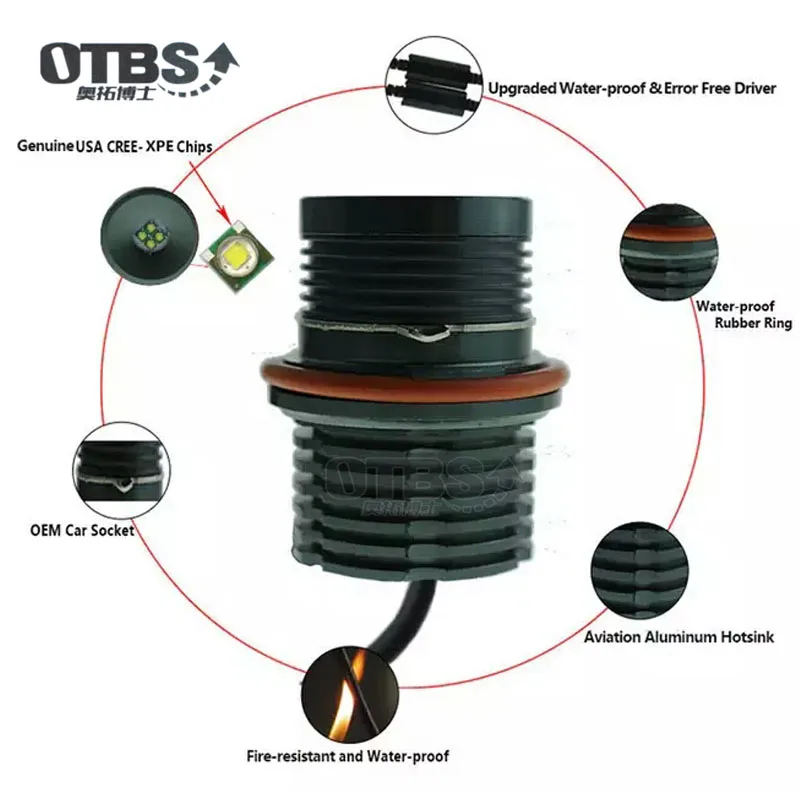 OTBS Высокое качество CANBUS E39 40 Вт Светодиодный ангельский глаз гало кольцо Маркер