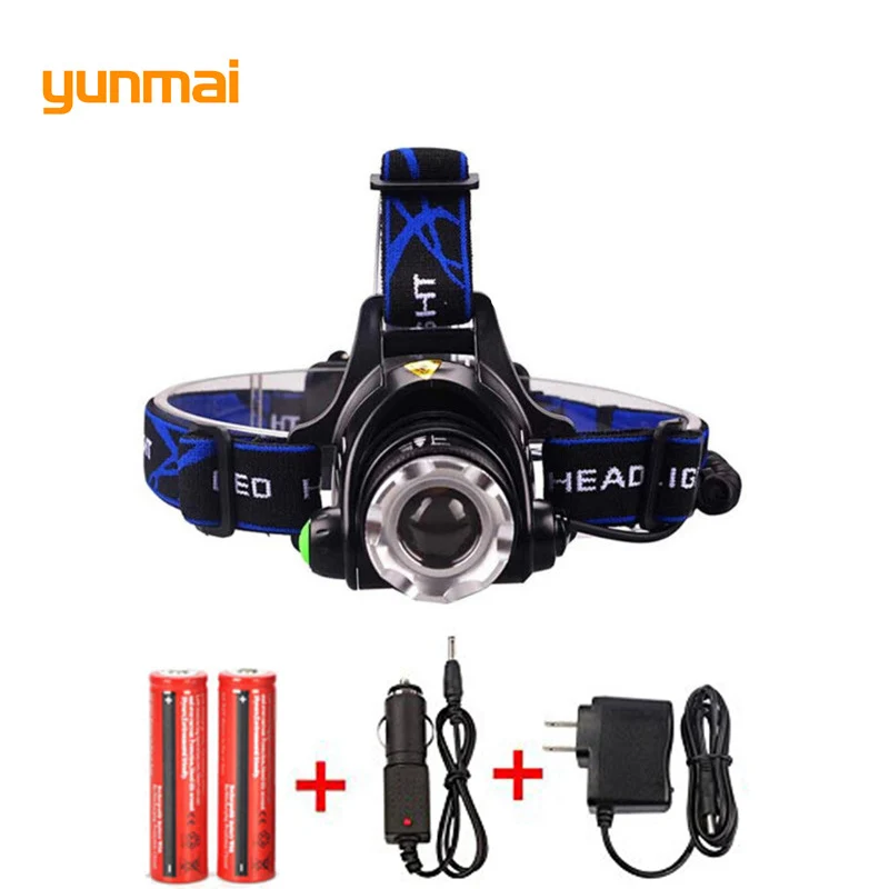 

Best Brightest Waterproof 4000 lumen NEW xm-l2 Led Headlamp Rechargeable Head Lamp Led light for Running Camping 18650 Battery