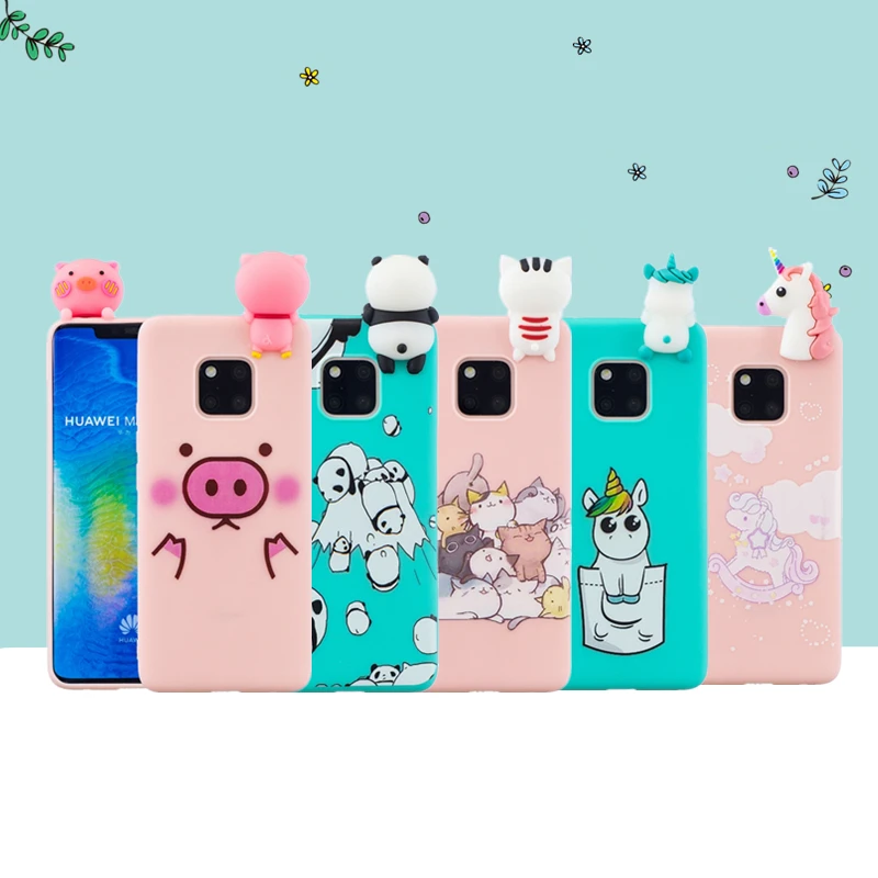 3D Stress Relief Soft Silicon Cute Unicorn Panda Printing Phone Cover Case For Huawei P20 Mate 10 20 Pro Mate10 Lite Funda Coque |