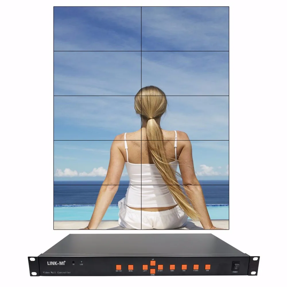 LINK MI 2x5 5x2 настенный видеоконтроллер USB/HDMI/VGA/AV TV процессор 10 ТВ показывает