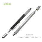 Многофункциональная шариковая ручка-отвертка линейка спиртовой уровень с верхней шкалой многофункциональная ручка 6 в 1 инструмент металлические ручки