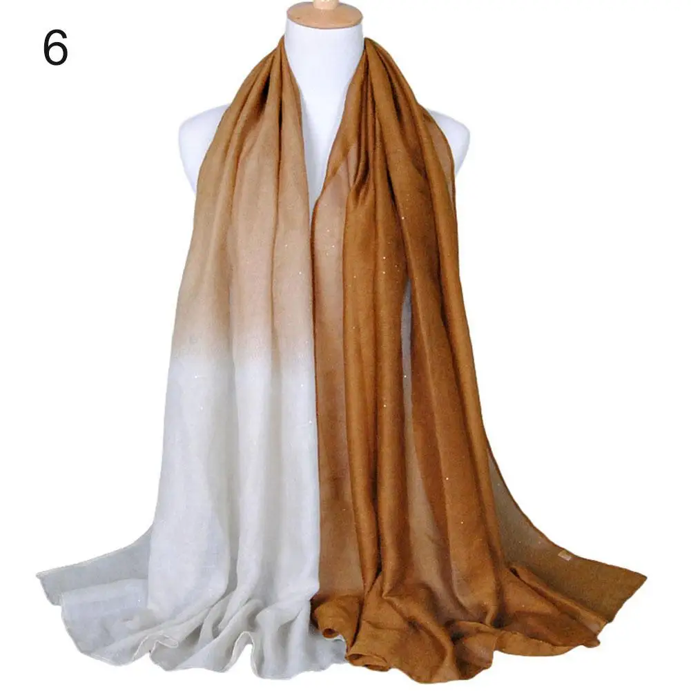 

Women Fashion Gradient Color Voile Scarf Lightweight Soft Long Neck Shawl hot