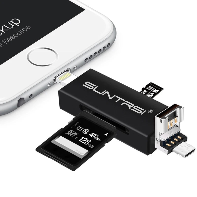 Suntrsi OTG кардридер 6 в 1 Micro SD TF USB Кардридер высокоскоростной считыватель смарт карт