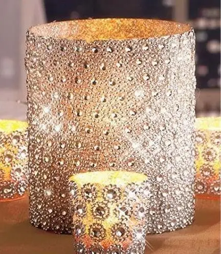 1 ярд серебряные стразы ромашки цветок Алмазная сетка Рождество винтажное