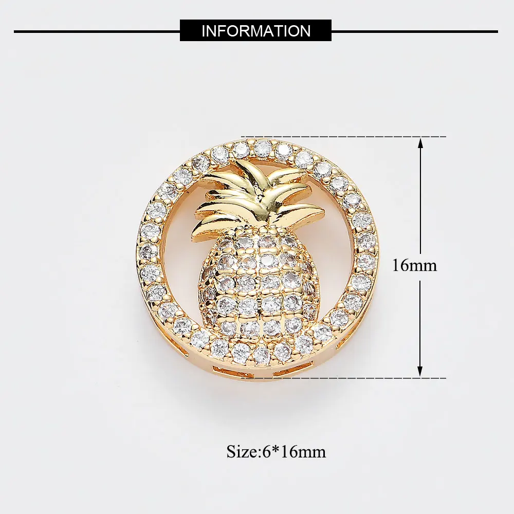 Высококачественная подвеска в виде лягушки ананаса с микро-паве из фианита