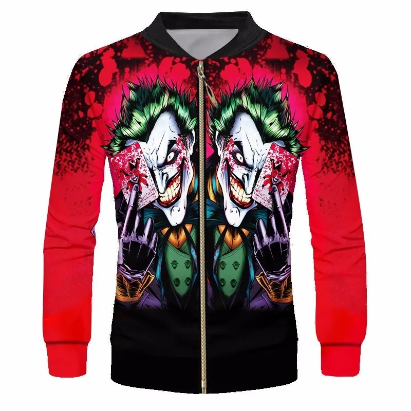 OGKB 2018 весна осень Мужская куртка Забавный принт отряд самоубийц Джокер 3d пальто