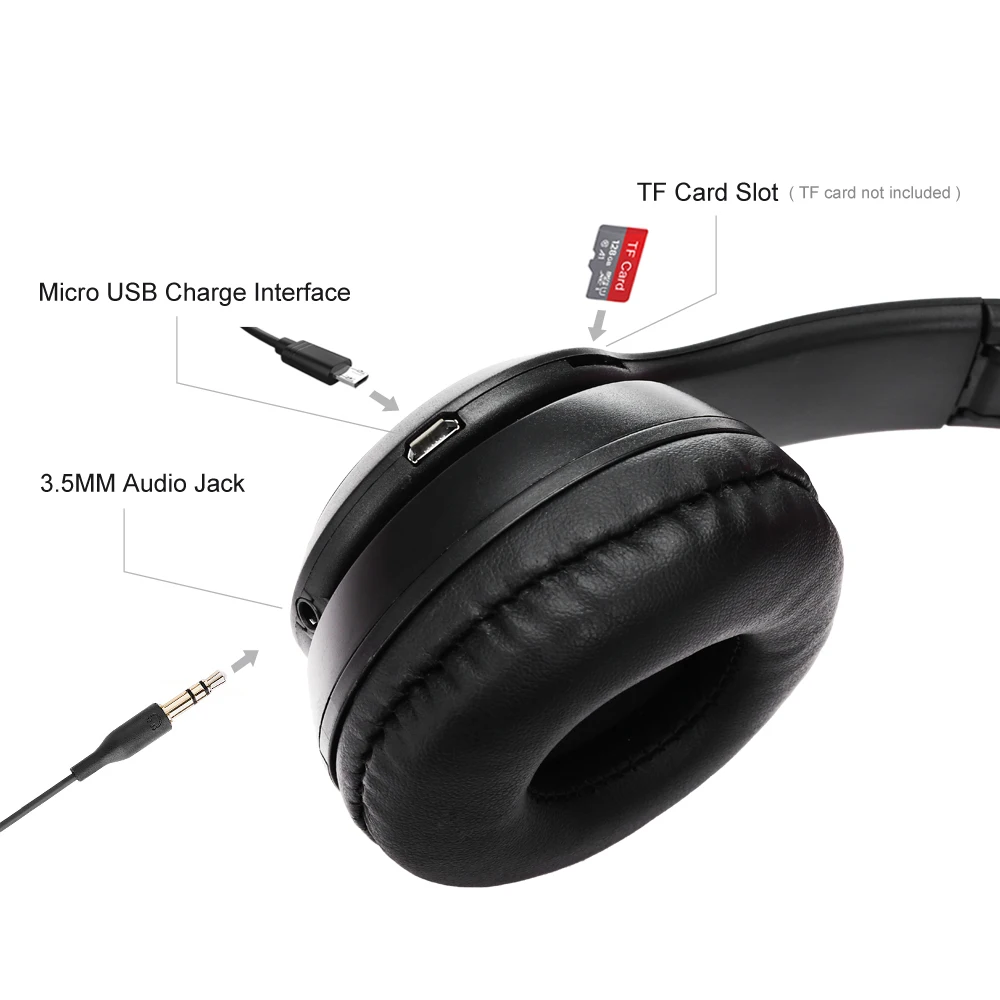Беспроводные наушники Bluetooth Складная стереогарнитура EDR Наушники с микрофоном