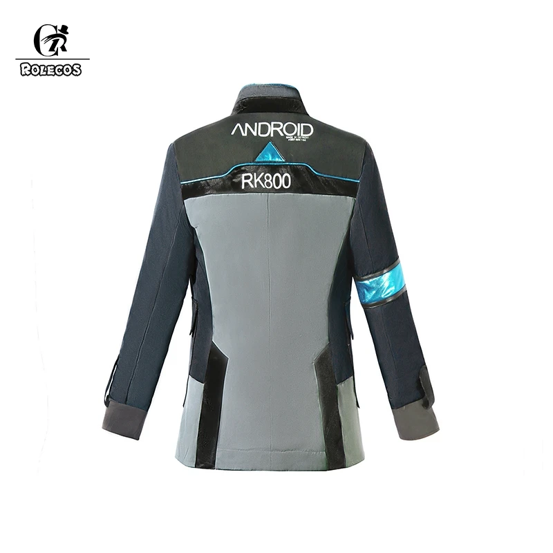 ROLECOS Game Detroit Become Human Cosplay Costume Connor Cosplay Uniform Men Jacket White Shirt Tie RK800 Coat Costume Full Set